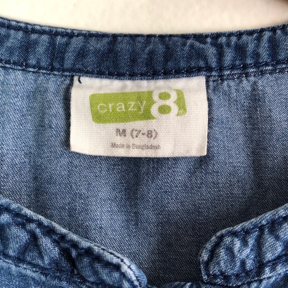 Girls Chambray Button up w/ bow sleeves Size M - Picture 5 of 5